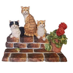 1989 Lowell Davis BFA Schmid Figurine Sun Worshippers Cats on Porch 1773/5000